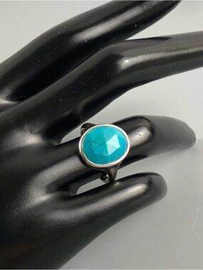 Silpada Sterling Silver and Stabilized Turquoise “Cabana” Ring, SZ 9